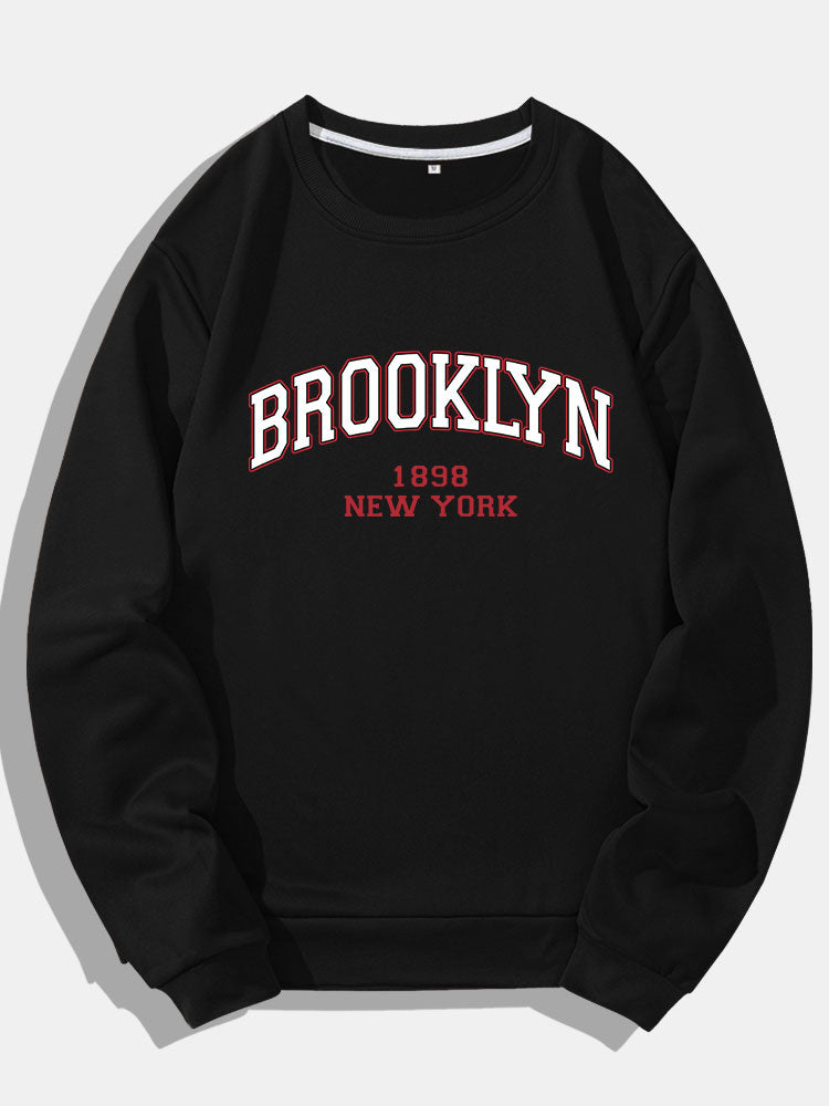 Brooklyn Print Crew Neck Sweatshirts